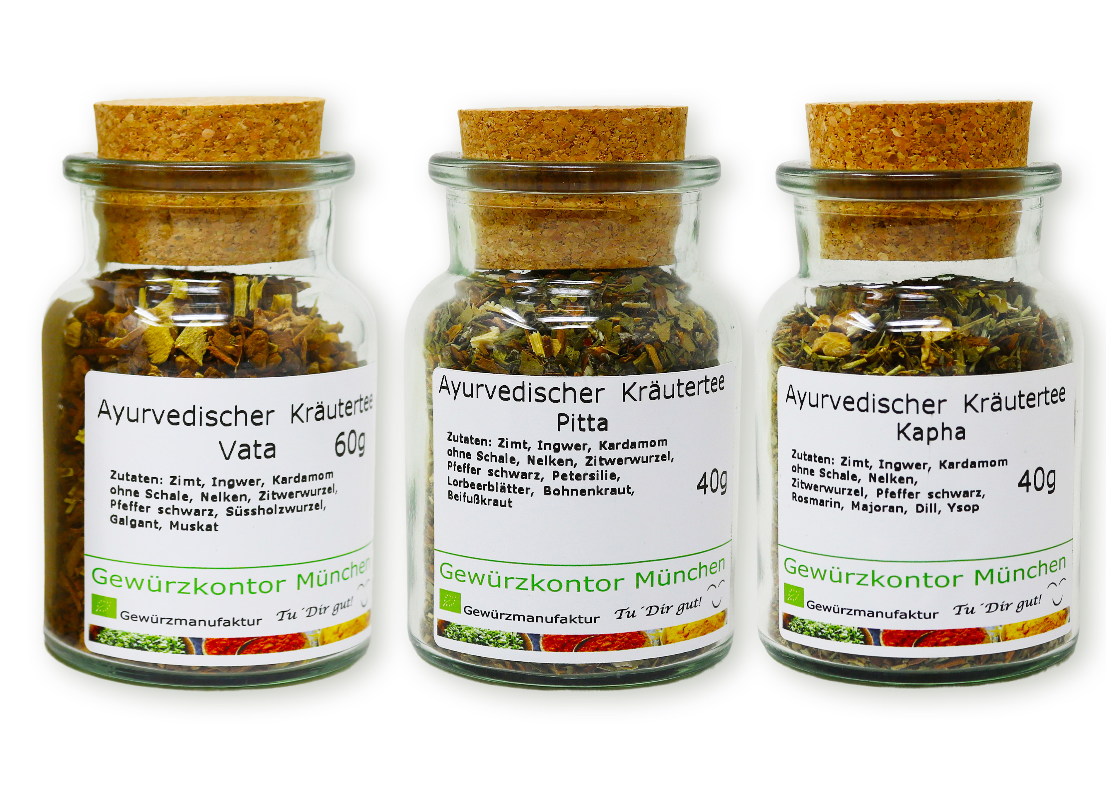 Ayurvedischer Kräutertees im Set Vata-Pitta-Kapha