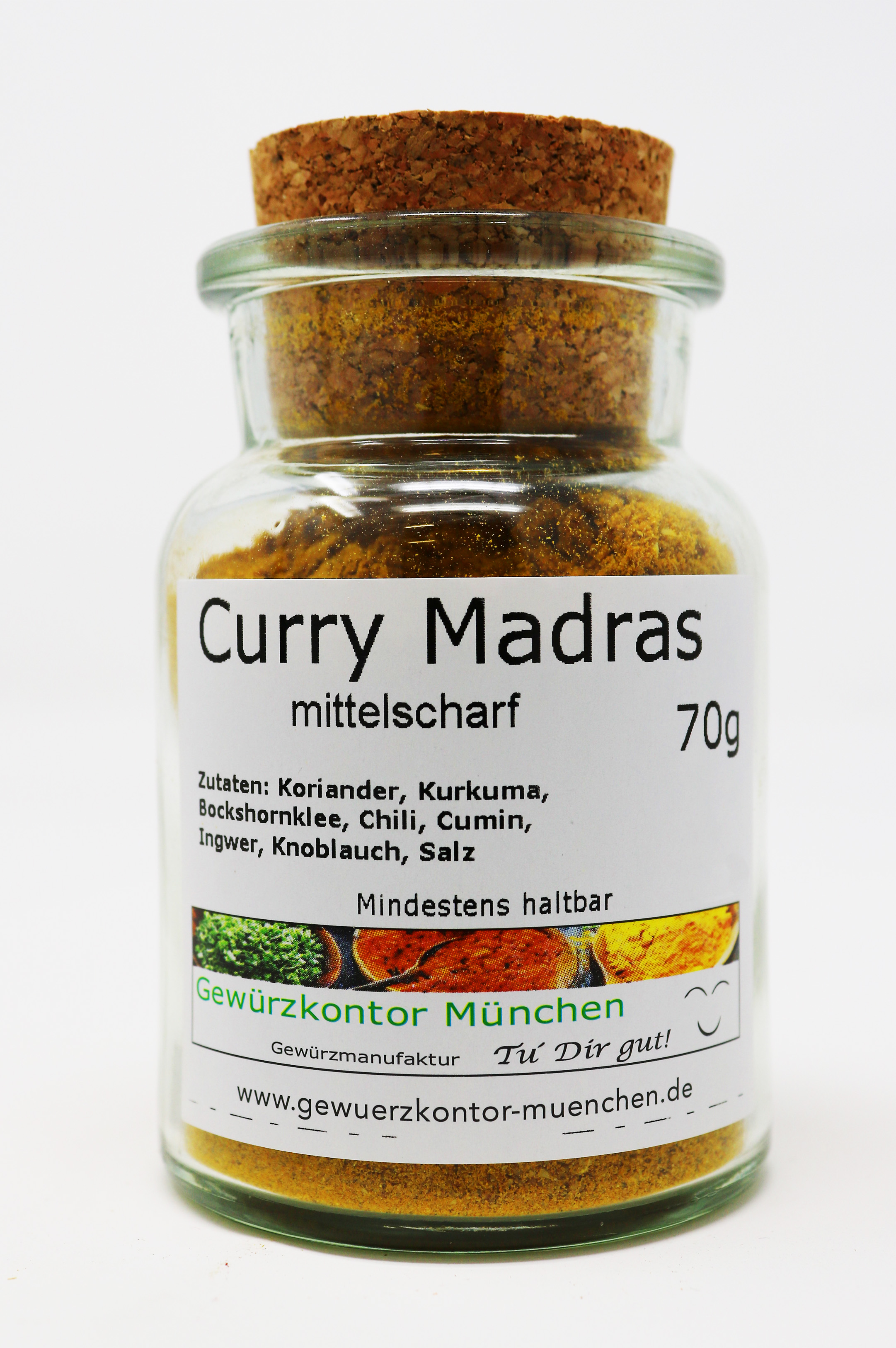 Curry Madras mittelscharf 70g im Glas