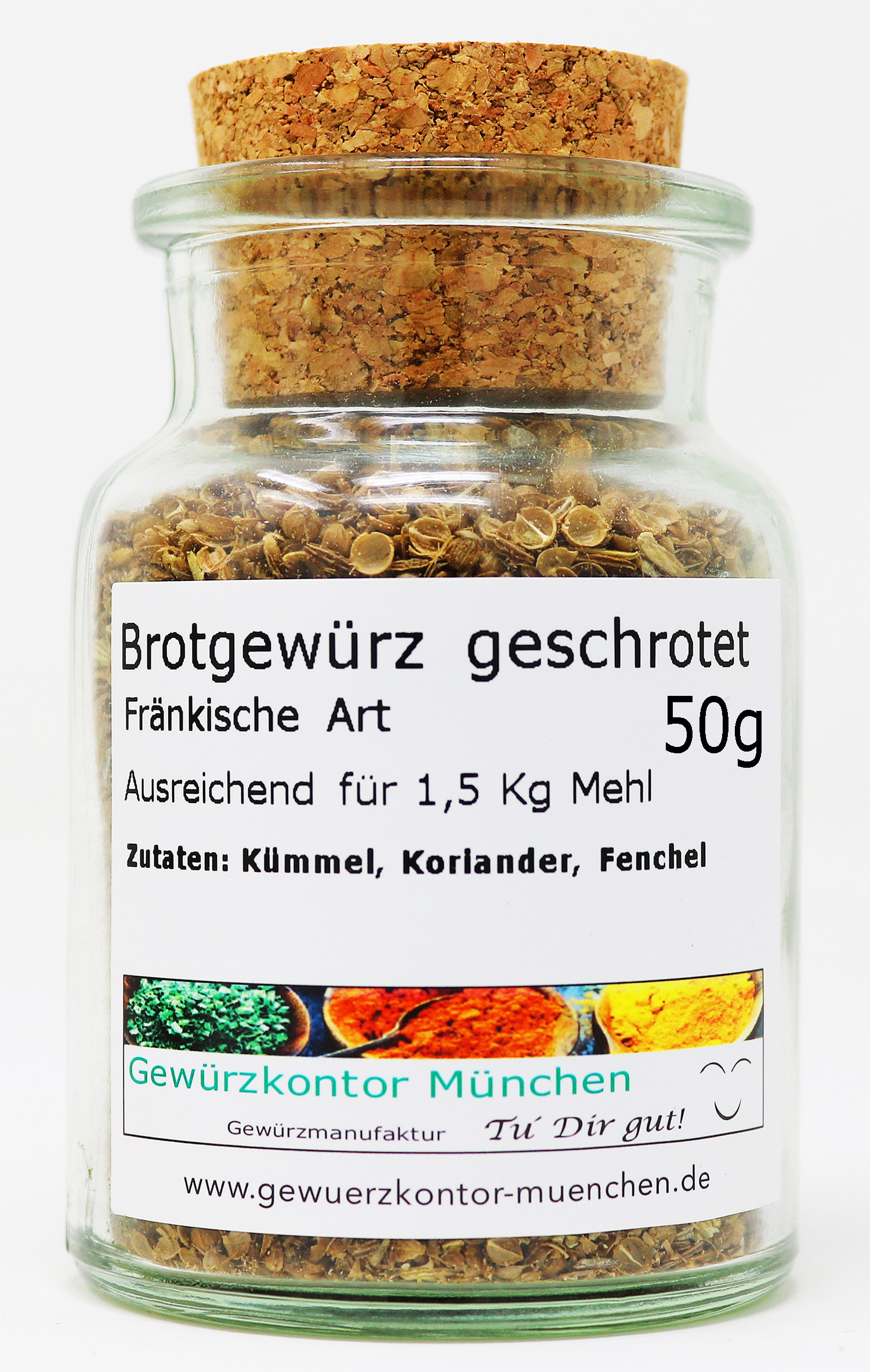 Brotgewürz geschrotet fränkische Art 50g Glas