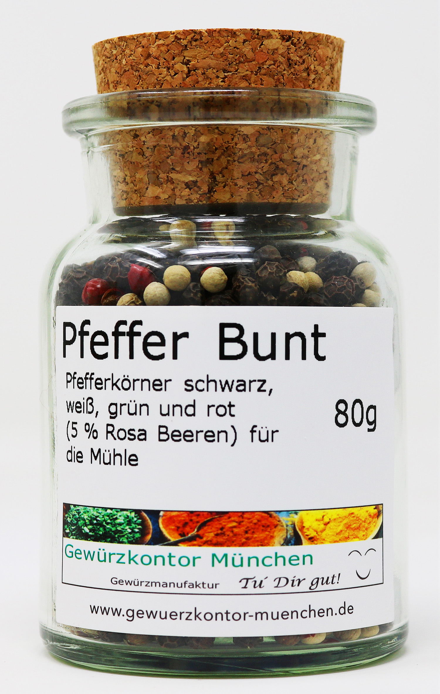 Bunter Pfeffer mit 5% Rosa Beeren 80g Glas