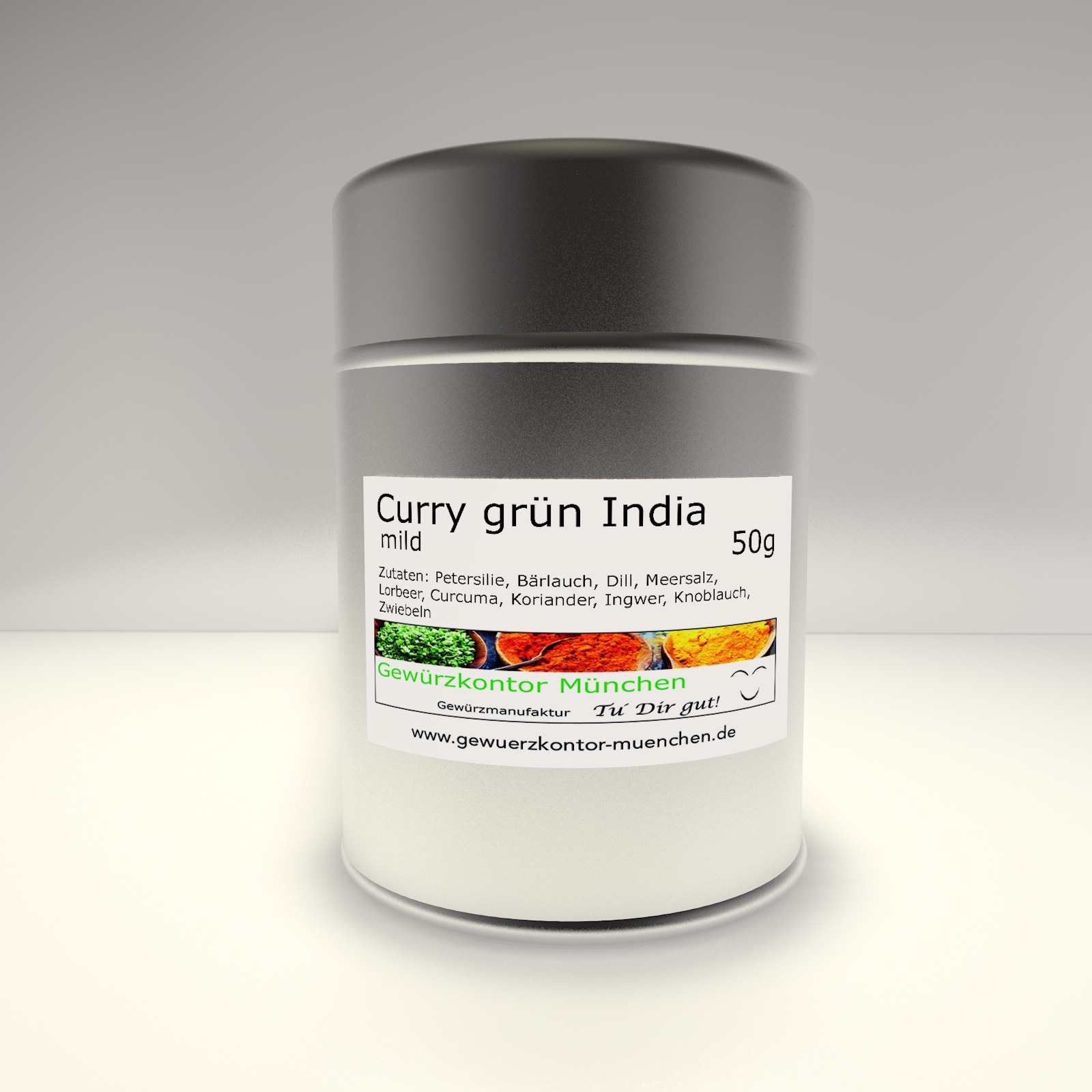 Curry grün India mild 50g im Streuer