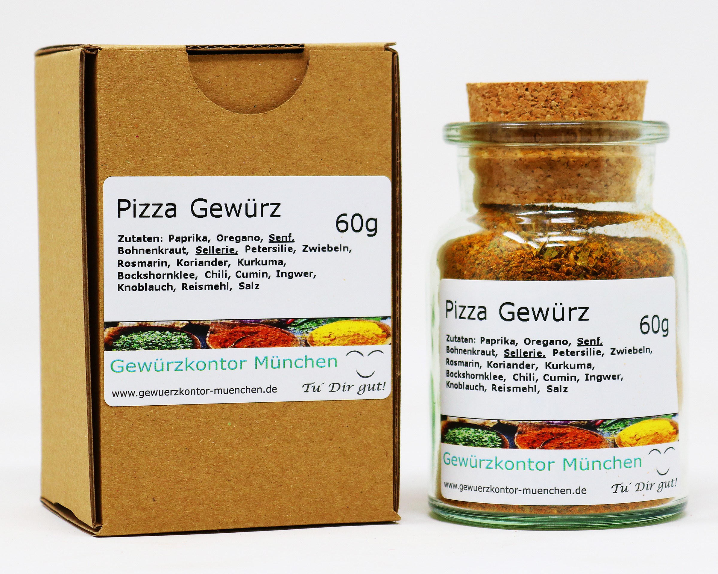 Pizzagewürz für die Soße 60g im Glas