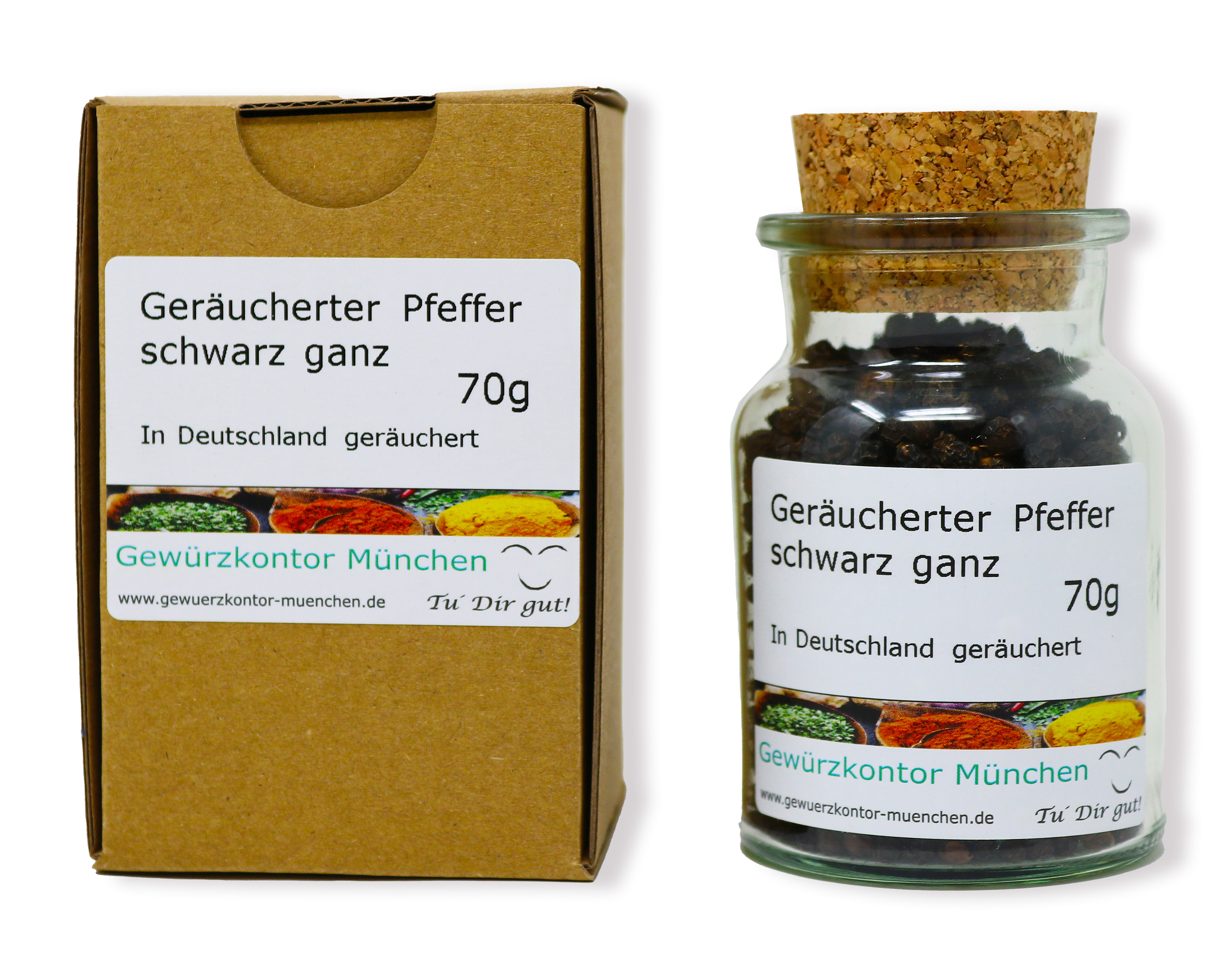 Pfeffer schwarz geräuchert 70g im Glas