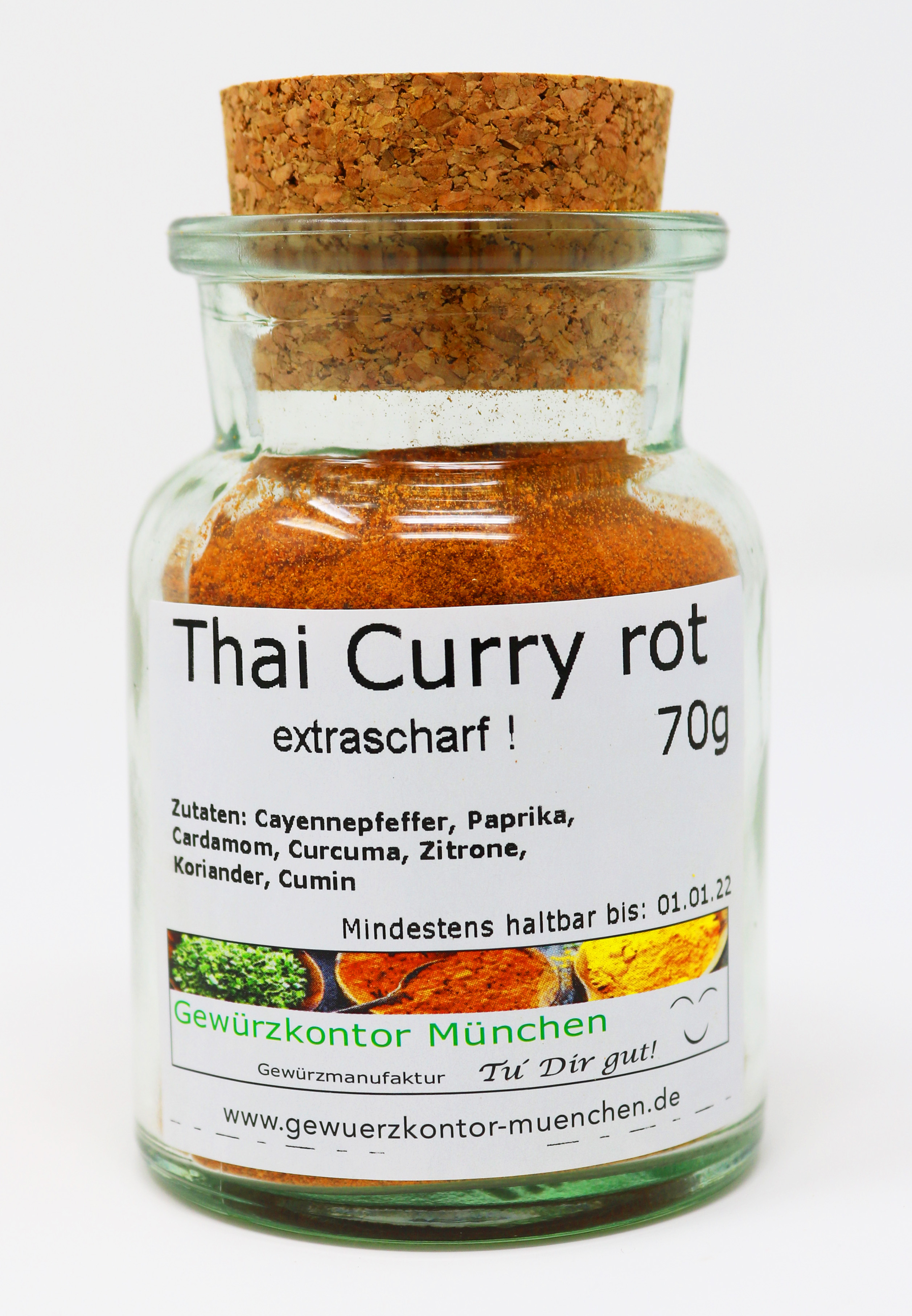 Thai Curry Rot, mit Cayennepfeffer 70g im Glas