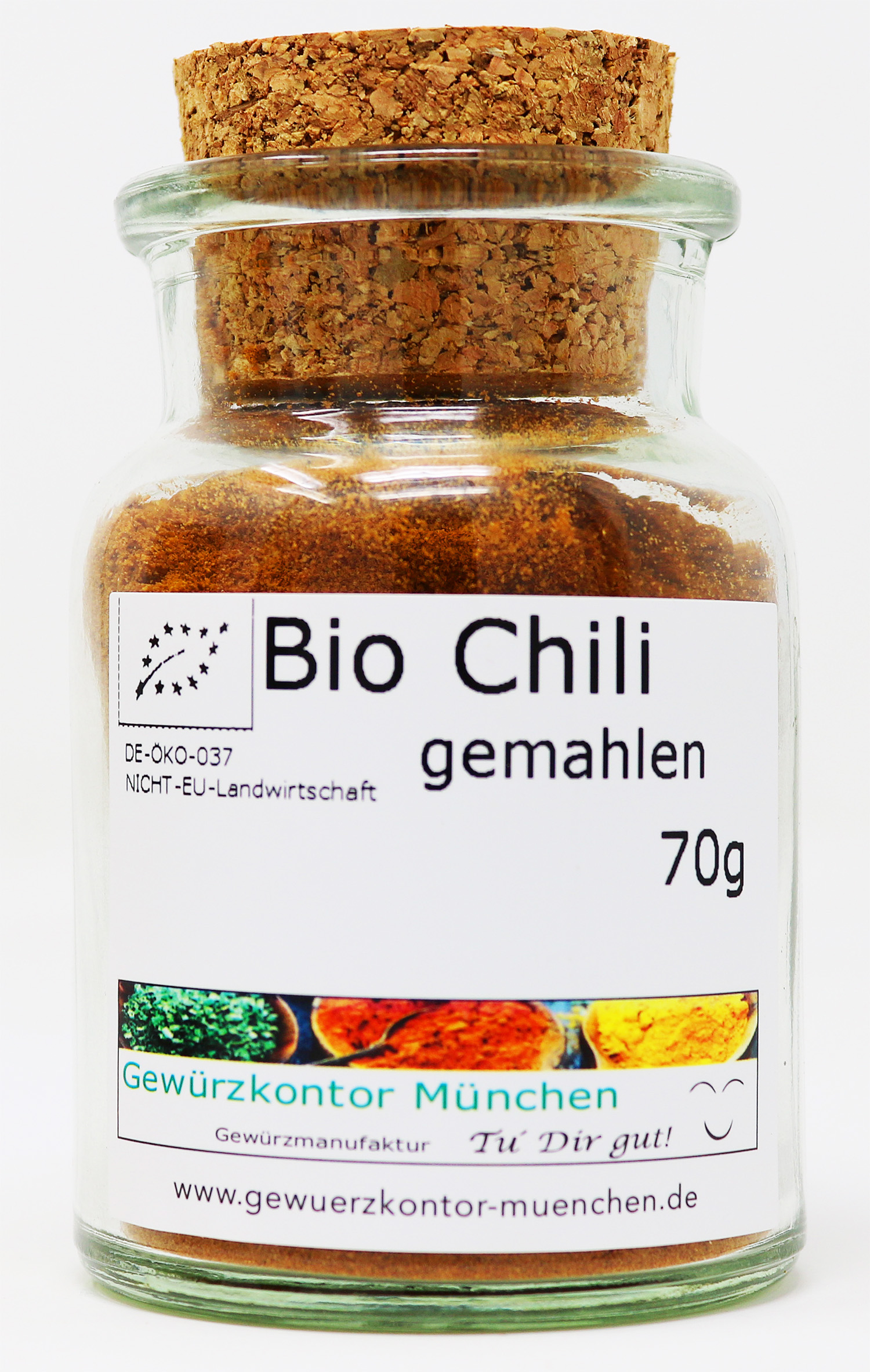 Bio Chili gemahlen 70g Glas