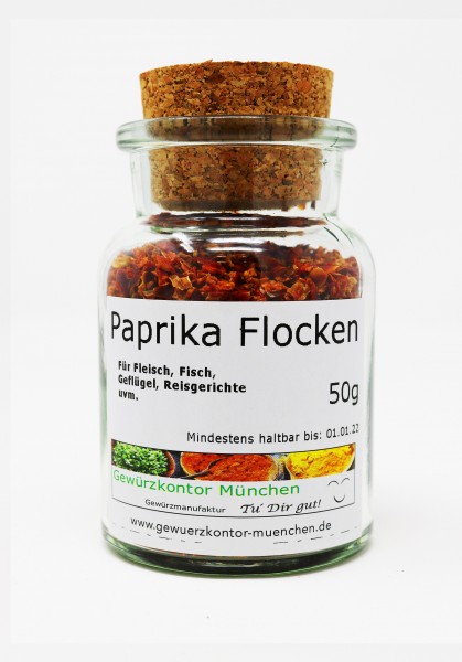 Paprika Flocken 50g Glas Gewürzkontor München
